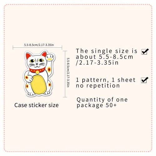 Naklejki winylowe Wlepy Koty szczęścia Maneki-Neko 50 sztuk STICKERBOMB