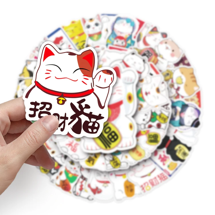Naklejki winylowe Wlepy Koty szczęścia Maneki-Neko 50 sztuk STICKERBOMB
