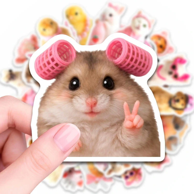 Naklejki winylowe Wlepy Modne Różowe Zwierzęta 50 sztuk STICKERBOMB