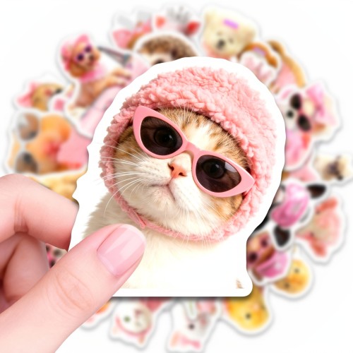Naklejki winylowe Wlepy Modne Różowe Zwierzęta 50 sztuk STICKERBOMB
