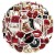 Naklejki winylowe Wlepy Złoto-czerwone Glamour Retro 50 sztuk STICKERBOMB