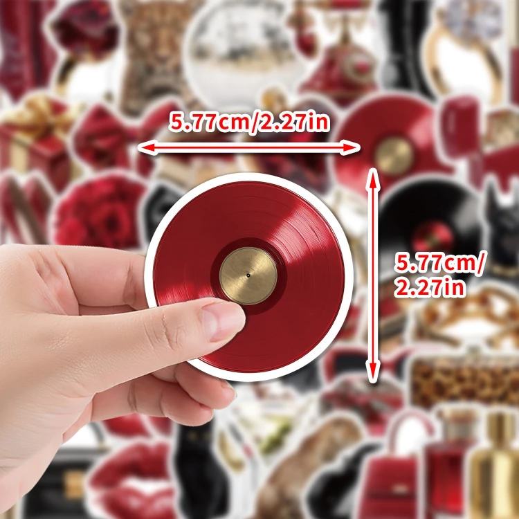 Naklejki winylowe Wlepy Złoto-czerwone Glamour Retro 50 sztuk STICKERBOMB