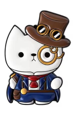 Przypinka emaliowana metalowa PIN Steampunk Gentleman Cat