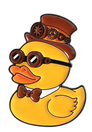 Przypinka emaliowana metalowa PIN Steampunk Gentleman Duck