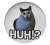Przypinka button badzik badge HUH Cat Memowy kot Memy Śmieszne obrazki 58mm