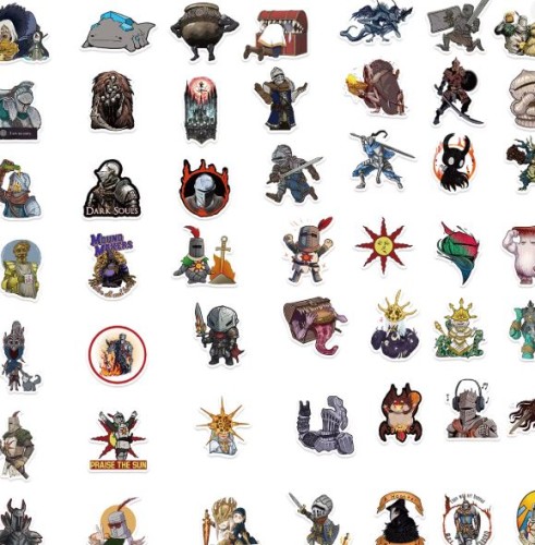 Naklejki winylowe Wlepy Dark Souls Praise The Sun 50 sztuk STICKERBOMB