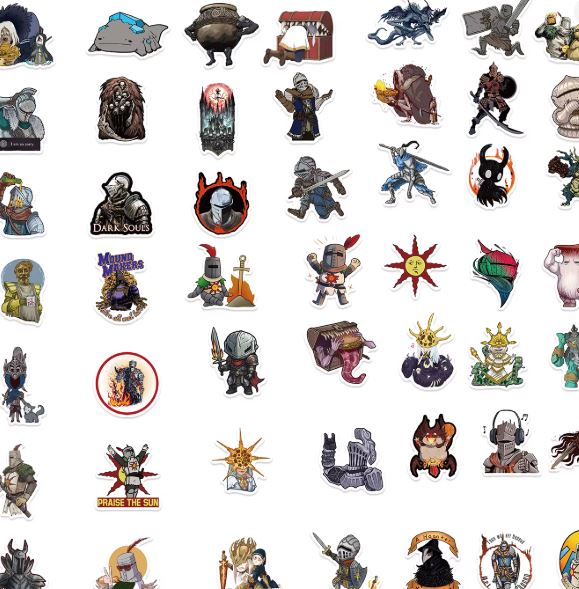 Naklejki winylowe Wlepy Dark Souls Praise The Sun 50 sztuk STICKERBOMB
