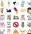 Naklejki winylowe Wlepy Memowe Zwierzęta 50 sztuk STICKERBOMB