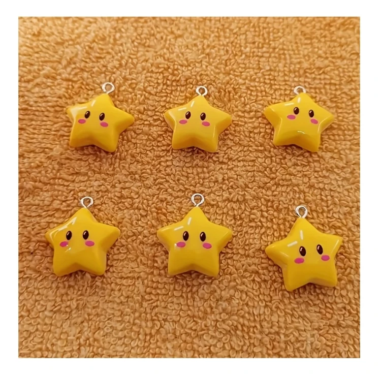 Zawieszka żywiczna Charms Urocze gwiazdki Kawaii 4 sztuki