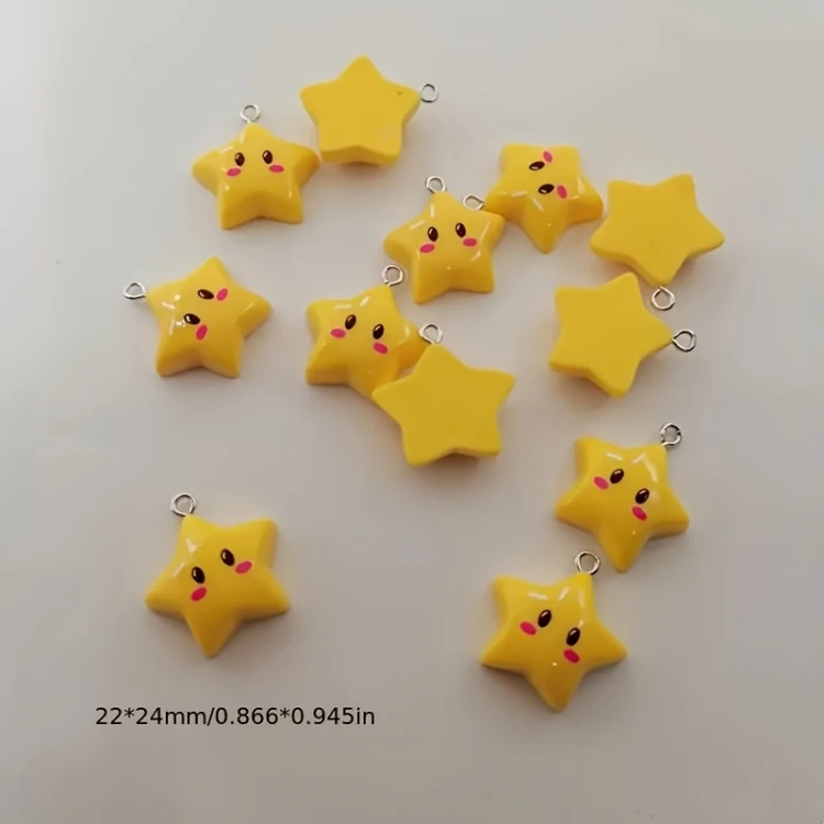 Zawieszka żywiczna Charms Urocze gwiazdki Kawaii 4 sztuki