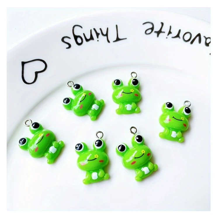 Zawieszka żywiczna Charms Słodkie żabki Kawaii 2 sztuki