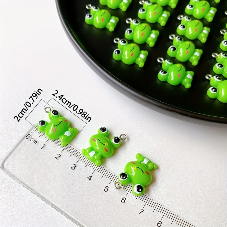 Zawieszka żywiczna Charms Słodkie żabki Kawaii 2 sztuki