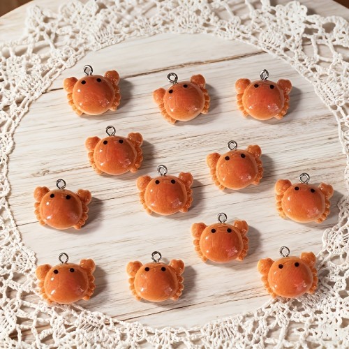 Zawieszka żywiczna Charms Urocze krabiki kraby Kawaii 2 sztuki