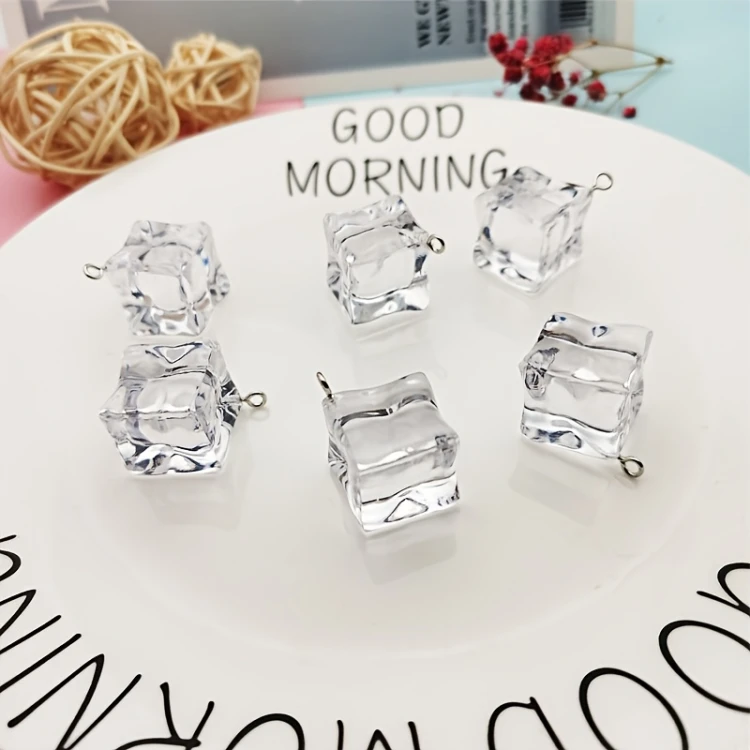 Zawieszka żywiczna Charms Kostki lodu Kawaii 2 sztuki