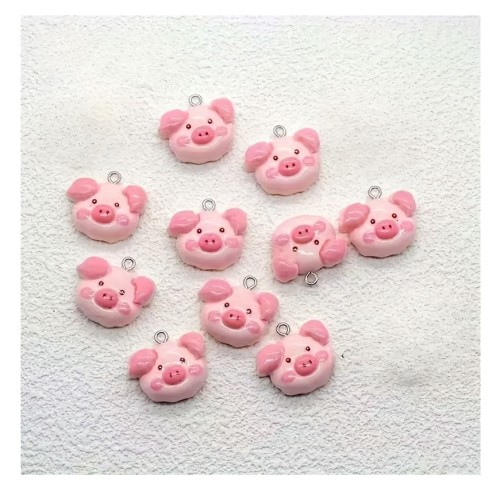 Zawieszka żywiczna Charms Świńskie ryjki Świnki Kawaii 4 sztuki