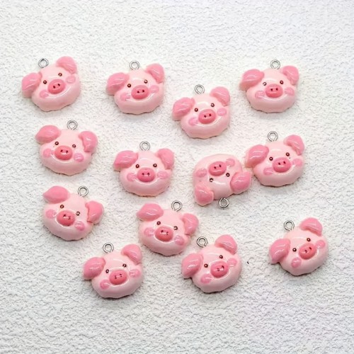 Zawieszka żywiczna Charms Świńskie ryjki Świnki Kawaii 4 sztuki
