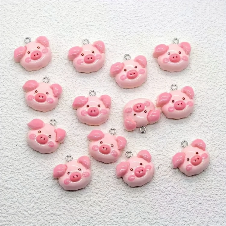 Zawieszka żywiczna Charms Świńskie ryjki Świnki Kawaii 4 sztuki