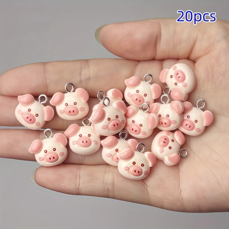 Zawieszka żywiczna Charms Świńskie ryjki Świnki Kawaii 4 sztuki