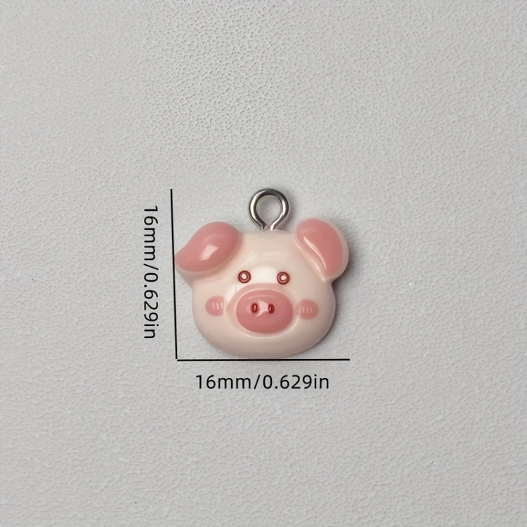 Zawieszka żywiczna Charms Świńskie ryjki Świnki Kawaii 4 sztuki