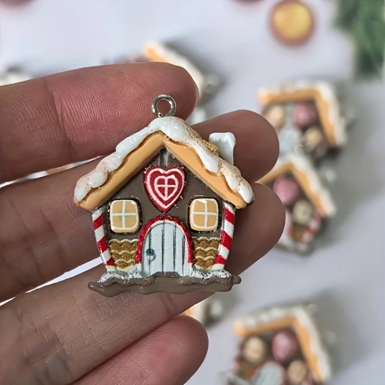 Zawieszka żywiczna Charms Domki z piernika Boże Narodzenie Święta 2 sztuk
