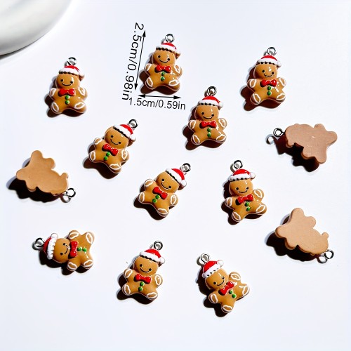 Zawieszka żywiczna Charms Piernikowe ludziki Boże Narodzenie Święta 2 sztuki