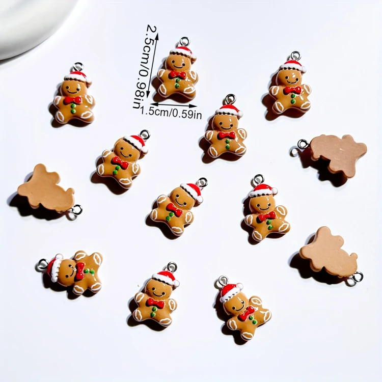 Zawieszka żywiczna Charms Piernikowe ludziki Boże Narodzenie Święta 2 sztuki