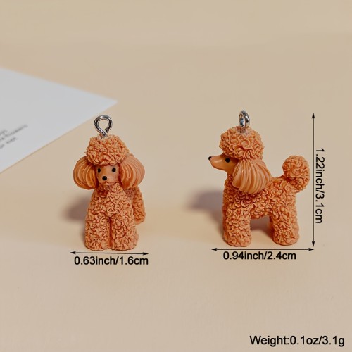 Zawieszka żywiczna Charms Eleganckie Pudle Psy Pieski 2 sztuki