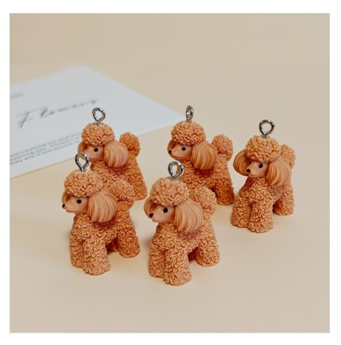 Zawieszka żywiczna Charms Eleganckie Pudle Psy Pieski 2 sztuki