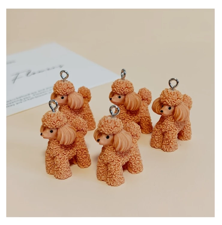 Zawieszka żywiczna Charms Eleganckie Pudle Psy Pieski 2 sztuki