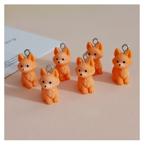 Zawieszka żywiczna Charms Rude Liski chytruski Kawaii 2 sztuki