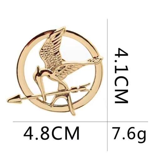 Przypinka emaliowana metalowa PIN Kosogłos Mockingjay Igrzyska Śmierci sreb