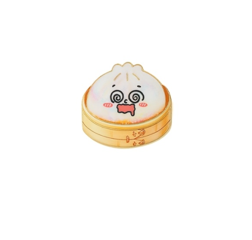 Przypinka emaliowana metalowa PIN Squishy Dumpling Pierożek Gniotek biały