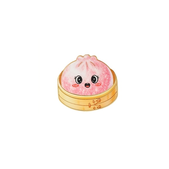 Przypinka emaliowana metalowa PIN Squishy Dumpling Pierożek Gniotek różowy