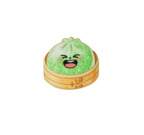 Przypinka emaliowana metalowa PIN Squishy Dumpling Pierożek Gniotek zielony