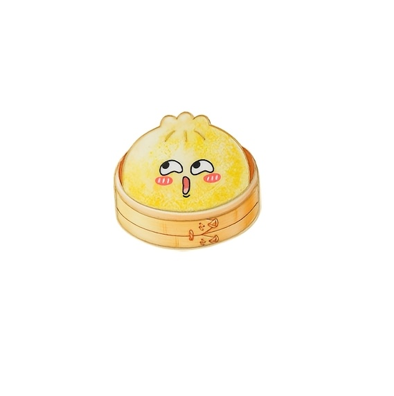Przypinka emaliowana metalowa PIN Squishy Dumpling Pierożek Gniotek żółty