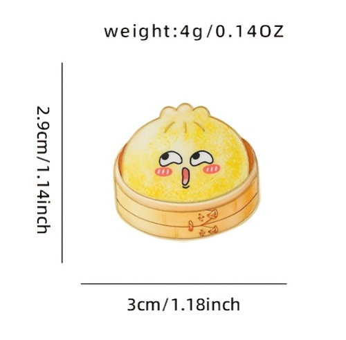 Przypinka emaliowana metalowa PIN Squishy Dumpling Pierożek Gniotek żółty