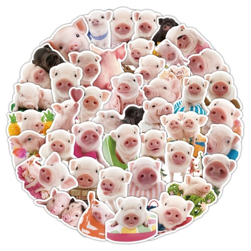 Naklejki winylowe Wlepy Zabawne świnki prosiaczki 50 sztuk STICKERBOMB