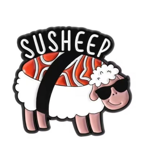 Przypinka emaliowana metalowa PIN Sushi-Owca Nigiri „SUSHEEP”