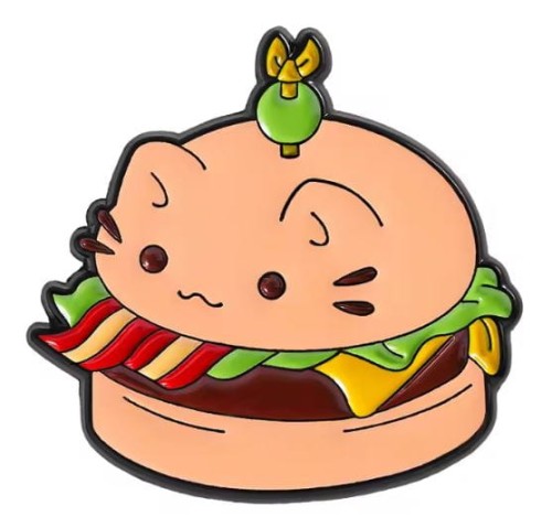 Przypinka emaliowana metalowa PIN "Kotoburger"