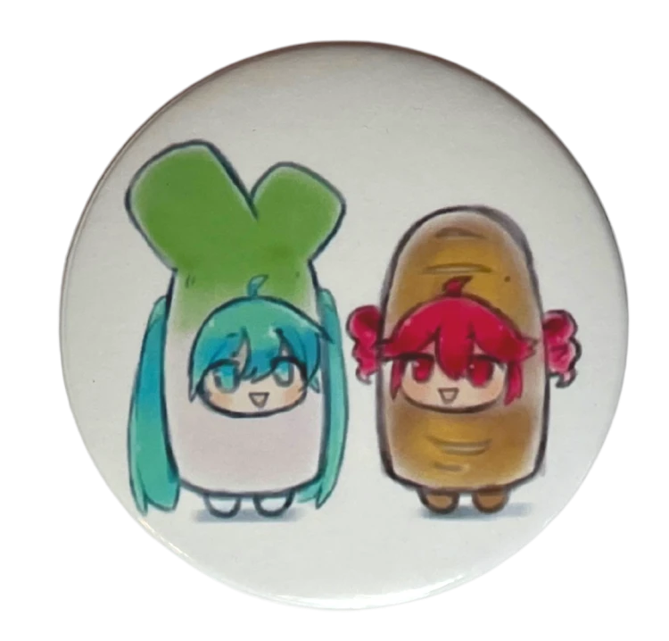 Magnes okrągły na lodówkę Hatsune Miku i Kasane Teto Vocaloid 58mm