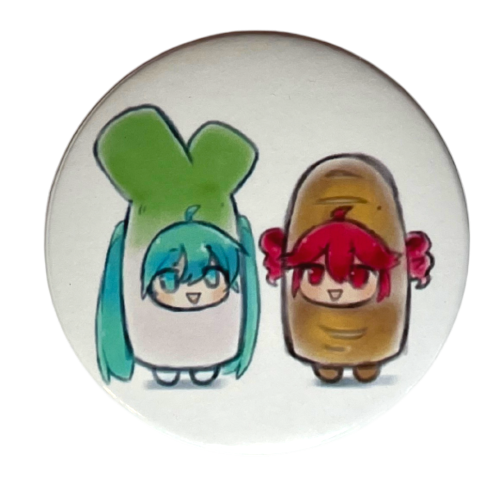 Przypinka button badzik badge Hatsune Miku i Kasane Teto Vocaloid 58mm