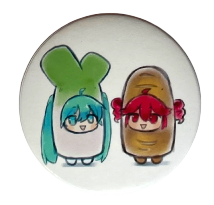 Przypinka button badzik badge Hatsune Miku i Kasane Teto Vocaloid 58mm