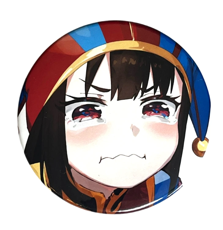 Przypinka button badzik badge Aqua Crying Pomni Memy Śmieszne obrazki 58mm