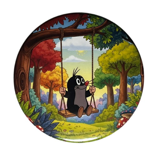 Przypinka button badzik badge Krecik Bajka The Little Mole 58mm