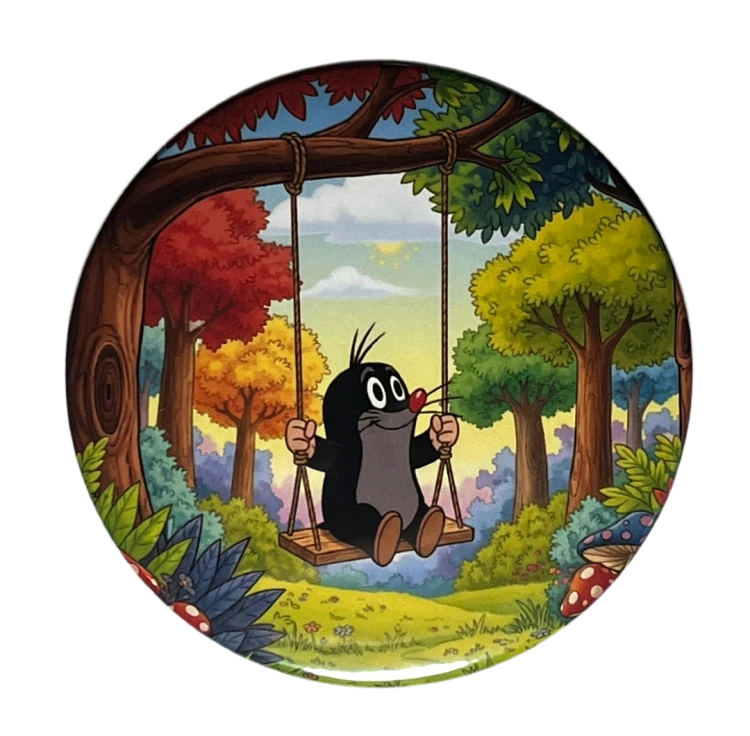 Przypinka button badzik badge Krecik Bajka The Little Mole 58mm