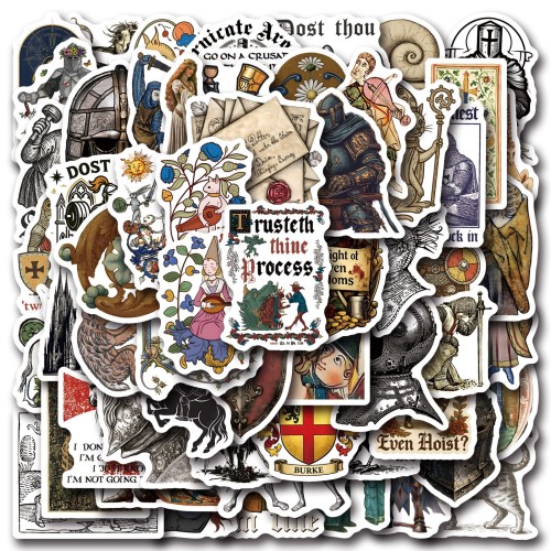 Naklejki winylowe Wlepy Średniowieczne Odklejki 60 sztuk STICKERBOMB