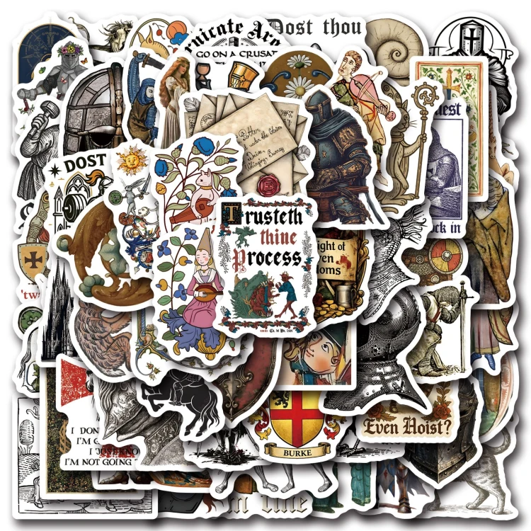 Naklejki winylowe Wlepy Średniowieczne Odklejki 60 sztuk STICKERBOMB