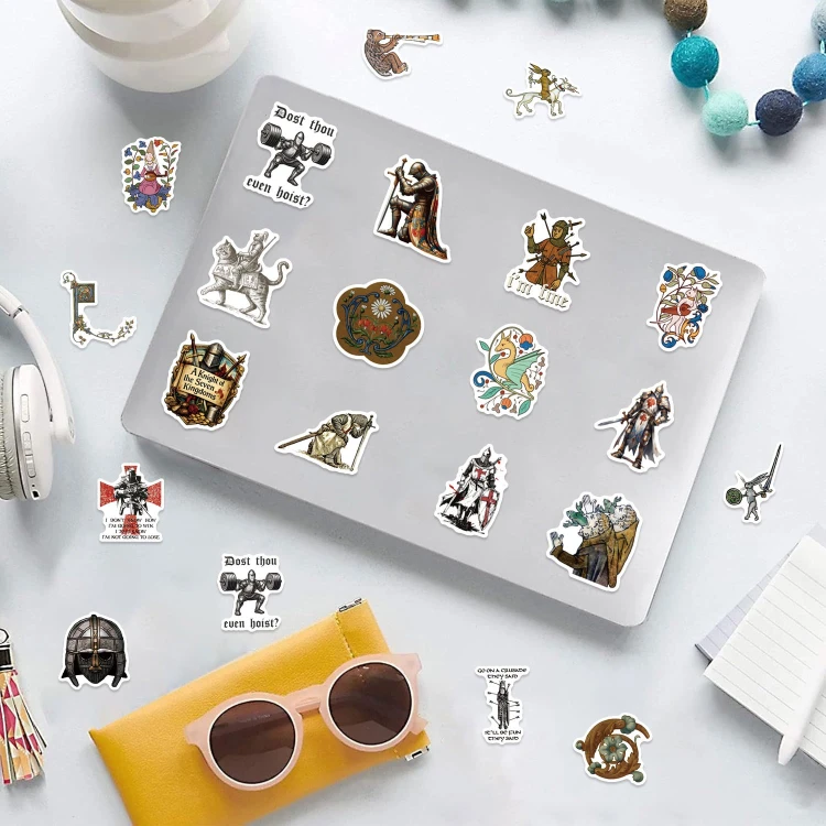 Naklejki winylowe Wlepy Średniowieczne Odklejki 60 sztuk STICKERBOMB