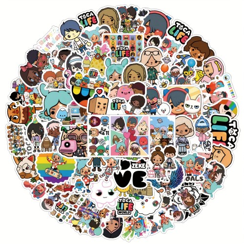 Naklejki winylowe Wlepy Toca Life World Toca Boca 60 sztuk STICKERBOMB