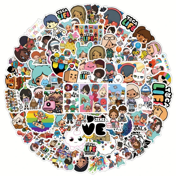 Naklejki winylowe Wlepy Toca Life World Toca Boca 60 sztuk STICKERBOMB
